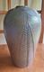 Vintage Nancee Meeker Pottery Raku Hand Carved Jar Vase Organic Arts & Crafts