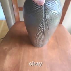 Vintage Nancee Meeker Pottery Raku Hand Carved Jar Vase Organic Arts & Crafts