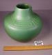 Vintage Owens Art Pottery Matte Green Vase Geo Design Ohio Arts & Crafts 7.5 X 8