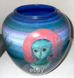 Vintage Polia Pillin Art Pottery Vase Dancing Figures 7.5 Tall