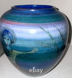 Vintage Polia Pillin Art Pottery Vase Dancing Figures 7.5 Tall