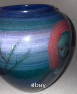 Vintage Polia Pillin Art Pottery Vase Dancing Figures 7.5 Tall