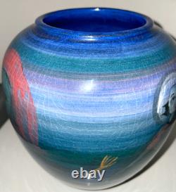 Vintage Polia Pillin Art Pottery Vase Dancing Figures 7.5 Tall