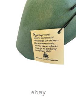 Vintage ROYAL HAEGER Arts Crafts Mission Revival Matte Green Petal Vase 7 TAGS