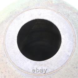 Vintage Raku Pottery Vessel Vase Urn Irridescent Accents Estate Find MC Signed