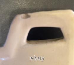 Vintage Roseville Arts & Crafts Wall Pocket Cream Green Accents Small Chip Back