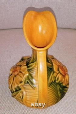 Vintage Roseville Pottery Lot of Four Peony. #3C Creamer. #57-4 Vases. #7-6 Ewer