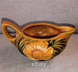 Vintage Roseville Pottery Lot of Four Peony. #3C Creamer. #57-4 Vases. #7-6 Ewer