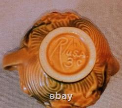 Vintage Roseville Pottery Lot of Four Peony. #3C Creamer. #57-4 Vases. #7-6 Ewer