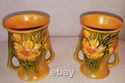 Vintage Roseville Pottery Lot of Four Peony. #3C Creamer. #57-4 Vases. #7-6 Ewer Vintage Roseville Pottery Lot of Four Peony. #3C Creamer. #57-4 Vases. #7-6 Ewer