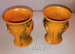 Vintage Roseville Pottery Lot of Four Peony. #3C Creamer. #57-4 Vases. #7-6 Ewer