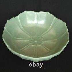 Vintage Royal Haeger Arts & Crafts Mission Revival Matte Green Lotus Bowl 10