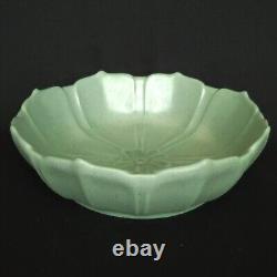 Vintage Royal Haeger Arts & Crafts Mission Revival Matte Green Lotus Bowl 10