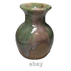 Vintage San Jose Mission Small Vase Drip Glaze 1920s-50s Arts & Crafts Vase TX