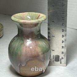 Vintage San Jose Mission Small Vase Drip Glaze 1920s-50s Arts & Crafts Vase TX