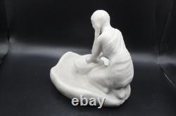 Vintage Signed Van Briggle Pottery Native Maiden Grinding Corn White Satin Glaze