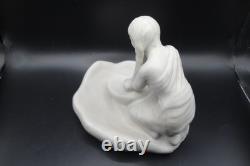 Vintage Signed Van Briggle Pottery Native Maiden Grinding Corn White Satin Glaze