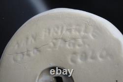 Vintage Signed Van Briggle Pottery Native Maiden Grinding Corn White Satin Glaze