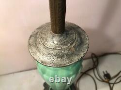 Vintage Stangl Art Pottery 23 Arts & Crafts Lamp Green Mottled Glaze Lqqk Works