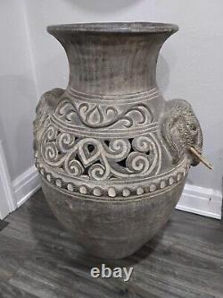 Vintage Studio Art Pottery Stoneware Brown Urn Vase Height 4.5'