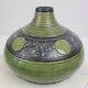 Vintage Studio Crafted Pottery Glazed Green Brown Vase Art 10x7 Inch