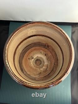 Vintage Studio Pottery Glazed VASE POT 6.5 Tall Signed DONALD SUTHERLAND 1970s
