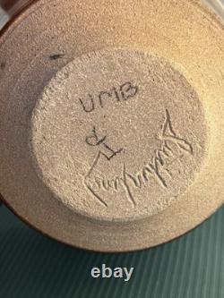 Vintage Studio Pottery Glazed VASE POT 6.5 Tall Signed DONALD SUTHERLAND 1970s