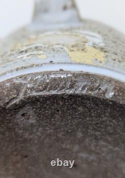 Vintage Studio Pottery Vase, Maple Leaf Signed And Beautiful