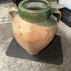 Vintage Terracotta Vase -Pottery Clay Pot 20x13 Very Heavy & Durable Shows Use