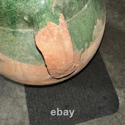 Vintage Terracotta Vase -Pottery Clay Pot 20x13 Very Heavy & Durable Shows Use Vintage Terracotta Vase -Pottery Clay Pot 20x13 Very Heavy & Durable Shows Use