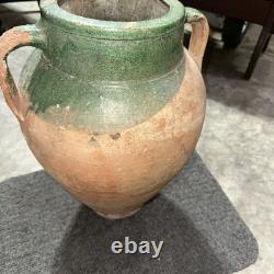 Vintage Terracotta Vase -Pottery Clay Pot 20x13 Very Heavy & Durable Shows Use