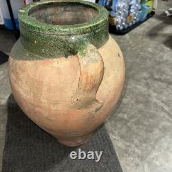 Vintage Terracotta Vase -Pottery Clay Pot 20x13 Very Heavy & Durable Shows Use