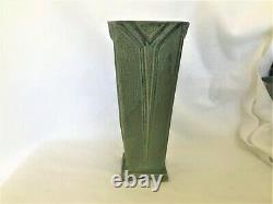 Vintage To Older Arts & Crafts Art Deco Lines Tall Pottery Vase Grueby Era