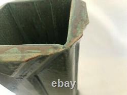 Vintage To Older Arts & Crafts Art Deco Lines Tall Pottery Vase Grueby Era