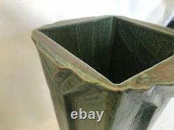 Vintage To Older Arts & Crafts Art Deco Lines Tall Pottery Vase Grueby Era