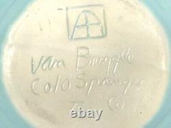 Vintage Van Briggle Arts And Crafts Art Pottery Turqoise Ming Yucca Design Vase