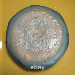 Vintage Van Briggle Pottery Ming Blue #849 Leaves & Flowers Bowl 7.75 Wide