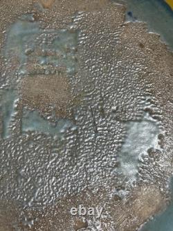 Vintage Van Briggle Pottery Ming Blue #849 Leaves & Flowers Bowl 7.75 Wide