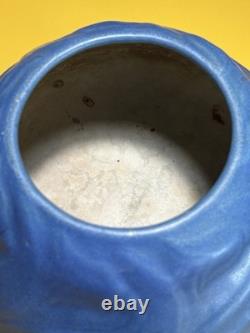 Vintage Van Briggle Pottery Ming Blue #849 Leaves & Flowers Bowl 7.75 Wide