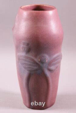 Vintage Van Briggle Pottery Vase Mulberry Daffodils 8 Tall Circa 1920's