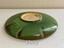 Vintage Villeroy & Boch Arts & Crafts Style Green Glazed Pottery Low Bowl