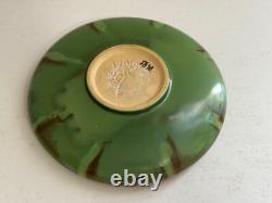 Vintage Villeroy & Boch Arts & Crafts Style Green Glazed Pottery Low Bowl