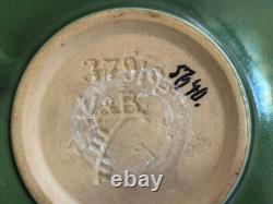 Vintage Villeroy & Boch Arts & Crafts Style Green Glazed Pottery Low Bowl
