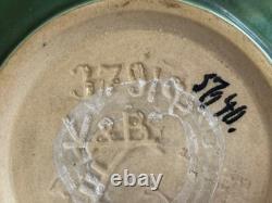 Vintage Villeroy & Boch Arts & Crafts Style Green Glazed Pottery Low Bowl