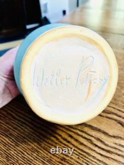 Vintage WELLER Vase/Art Pottery/Arts & Crafts/Matte Green 1920-30s /Inscribed