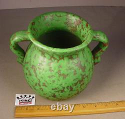 Vintage Weller Coppertone Art Pottery Matte Green Vase Arts & Crafts 7 x 8