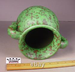 Vintage Weller Coppertone Art Pottery Matte Green Vase Arts & Crafts 7 x 8