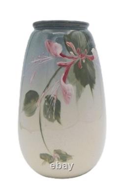 Vintage Weller Eocean Art Pottery Vase, c1898-1918 HP Floral 6.75 FABULOUS