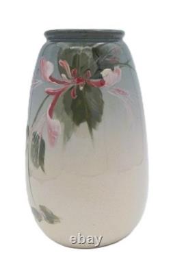 Vintage Weller Eocean Art Pottery Vase, c1898-1918 HP Floral 6.75 FABULOUS