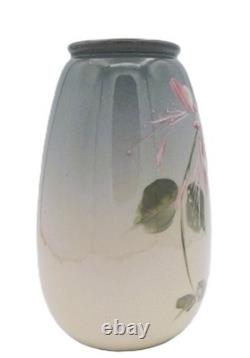 Vintage Weller Eocean Art Pottery Vase, c1898-1918 HP Floral 6.75 FABULOUS